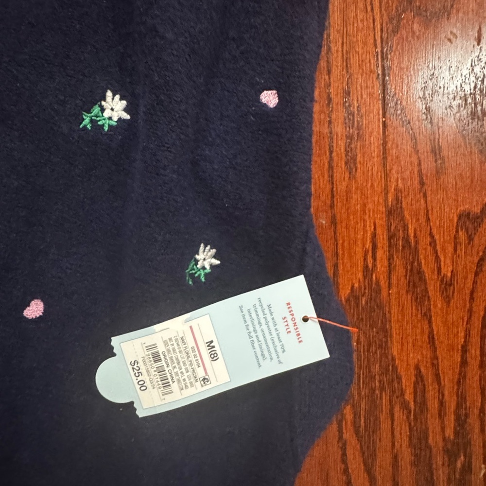 Cat & Jack Navy Cardigan with Embroidered Accents - Picture 2 of 2